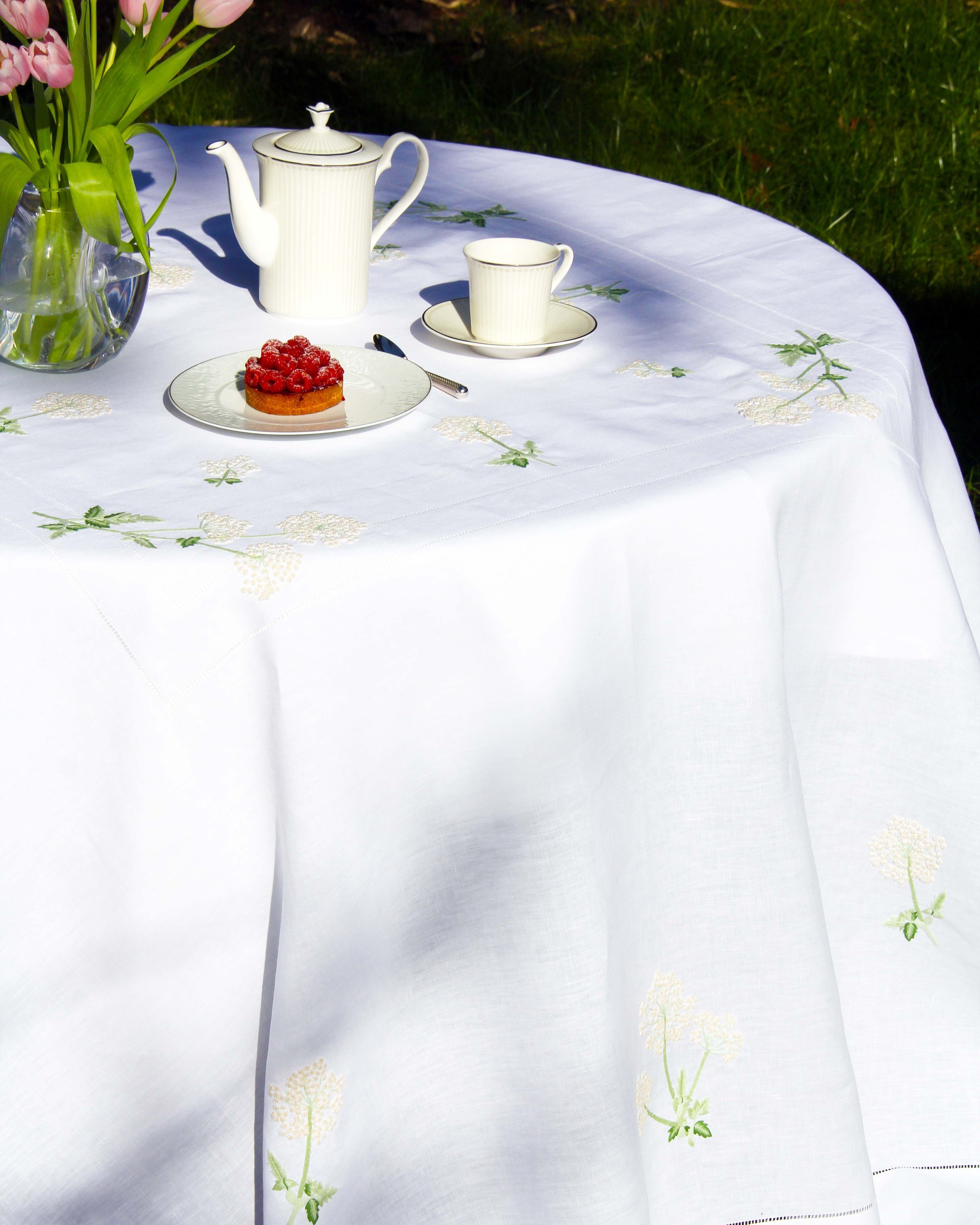 Nappe lin brodée Angélique