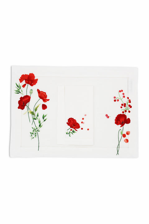 Coquelicot - Placemat and Napkin set