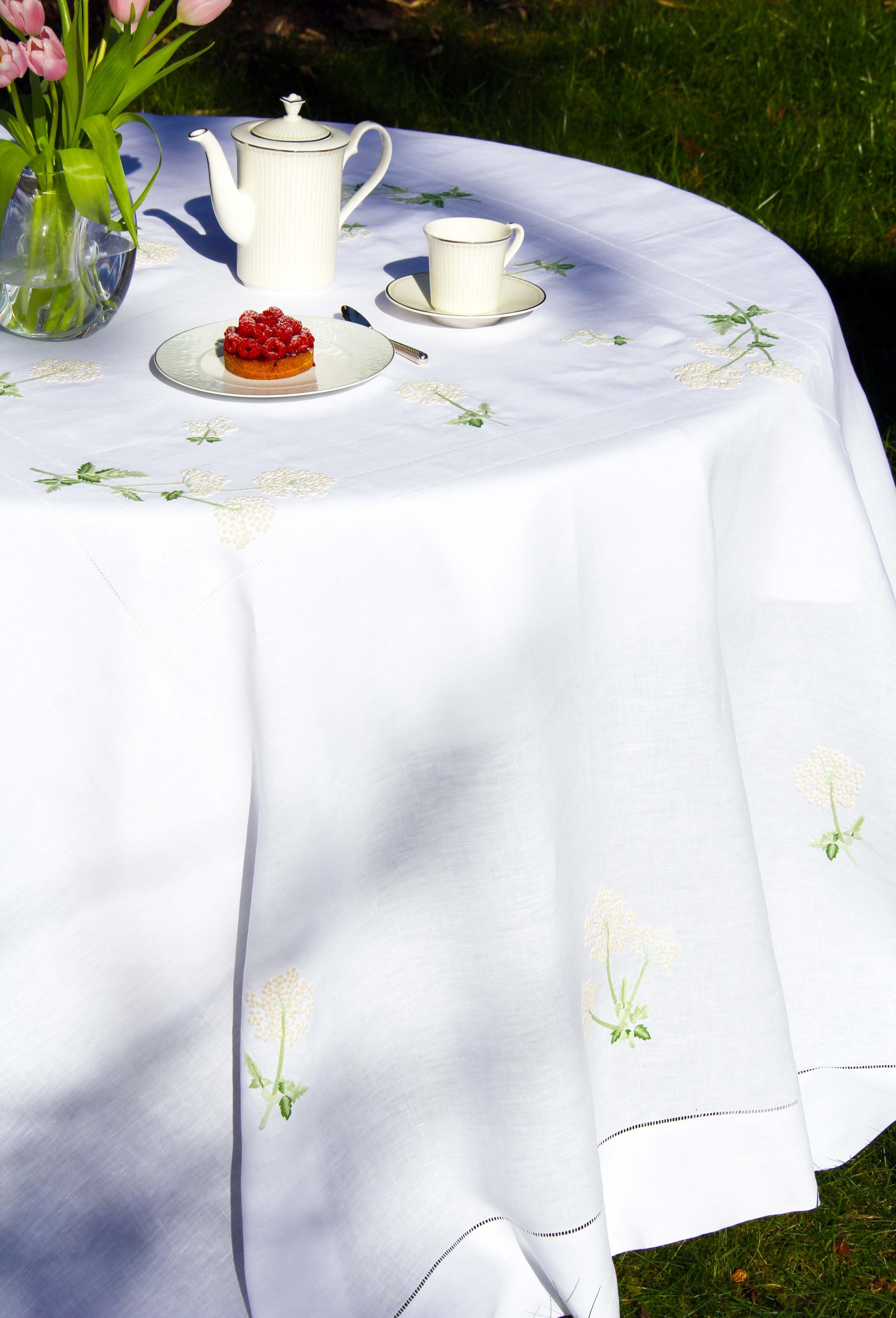 Nappe lin brodée Angélique
