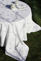 Nappe lin brodée Bleuet